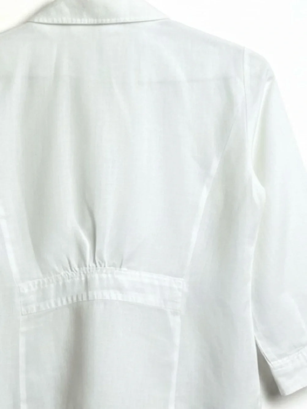 100% Organic Linen Coastal Grandma Pintuck Blouse Button Front Size PS - Picture 5 of 5